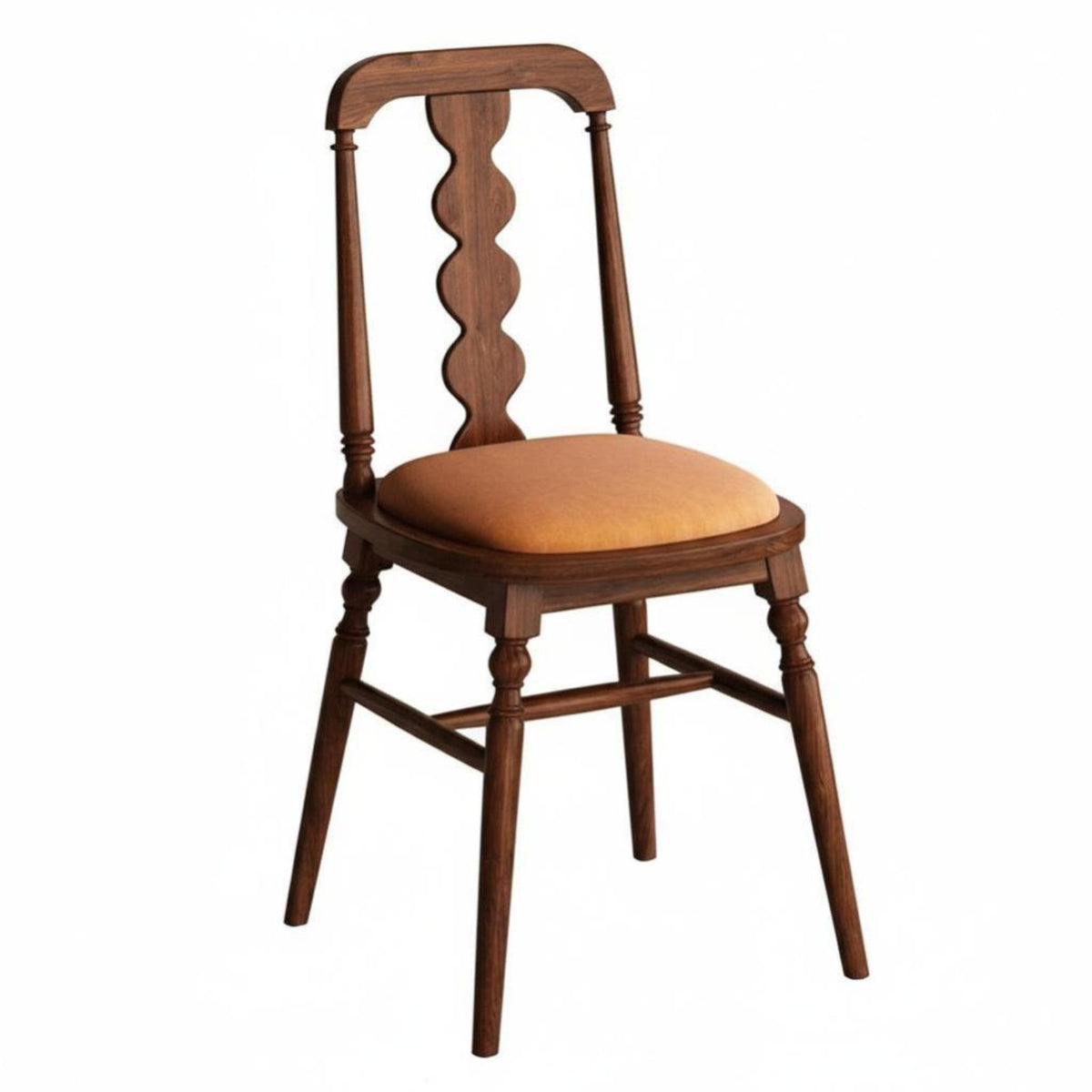 Vintage design Upholstered Chair with Cane rear mid-centurymid-century-era modern Modern Dining Seat long-lasting Frame Indoor Furniture Woven rearrest for Homeowners, Interior Design aficionados, Families, Living Room, Bedroom, Kitchen, Restaurant