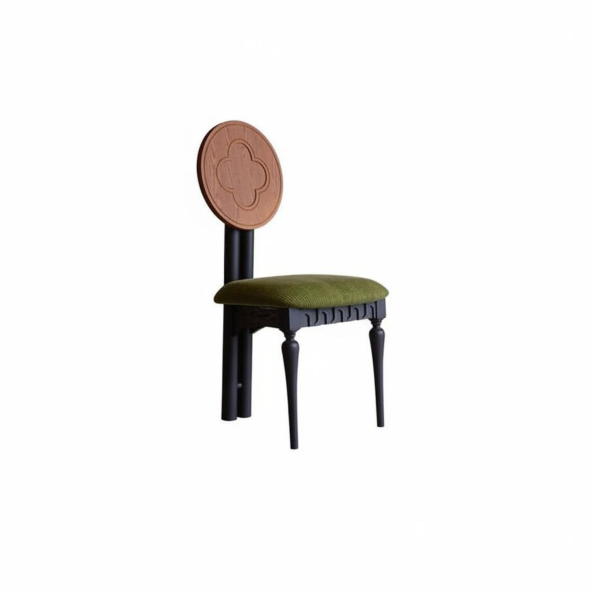 Wooden Chair with Woven Backrest French rural Design Dining Seat Retro look Easy Assembly for Renters, Restaurant, eatery