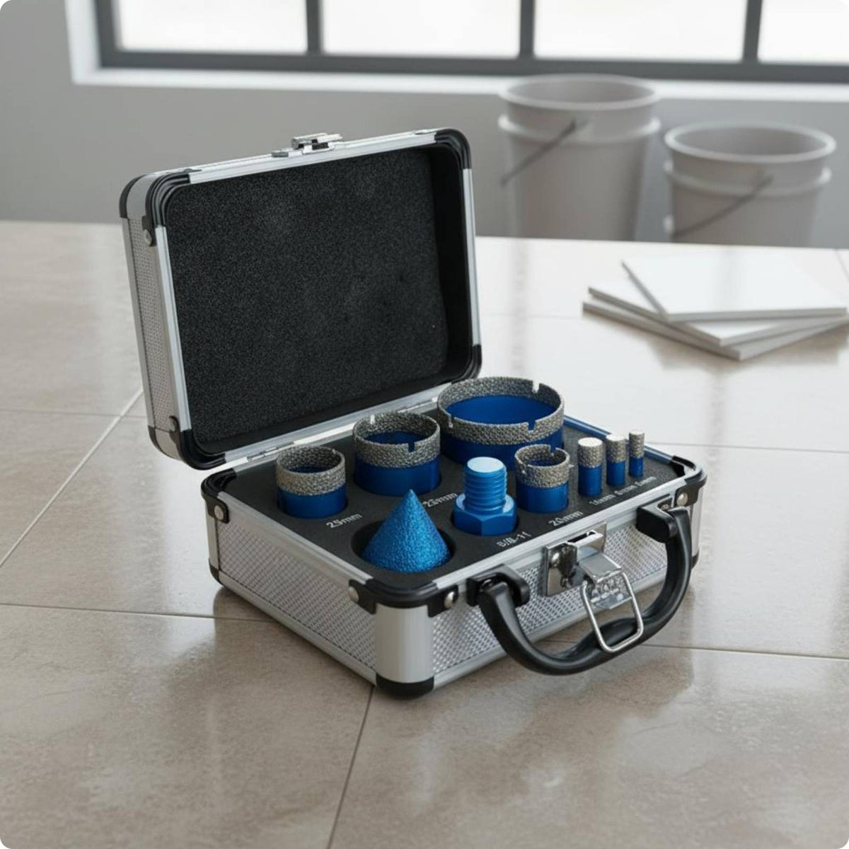 9 Pieces Diamond Tipped Tool Kit Hard Materials Diamond Kit High Precision Tools