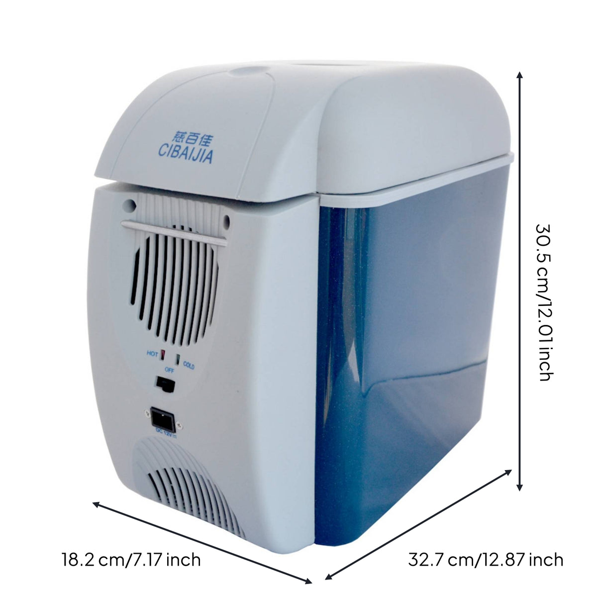 Mini Car Refrigerator 12V Car Fridge with Carrying Strap Thermoelectric Cooler Compact Electric Cooler Portable for Commuters
