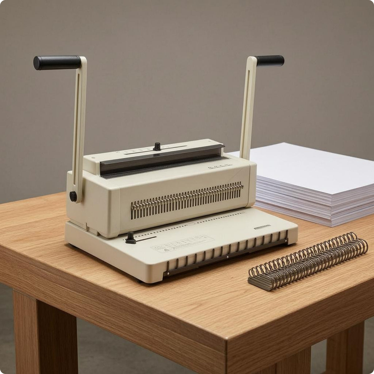 Hanging Calendar Binding Machine Metal Body Calendar Punching Machine Beige