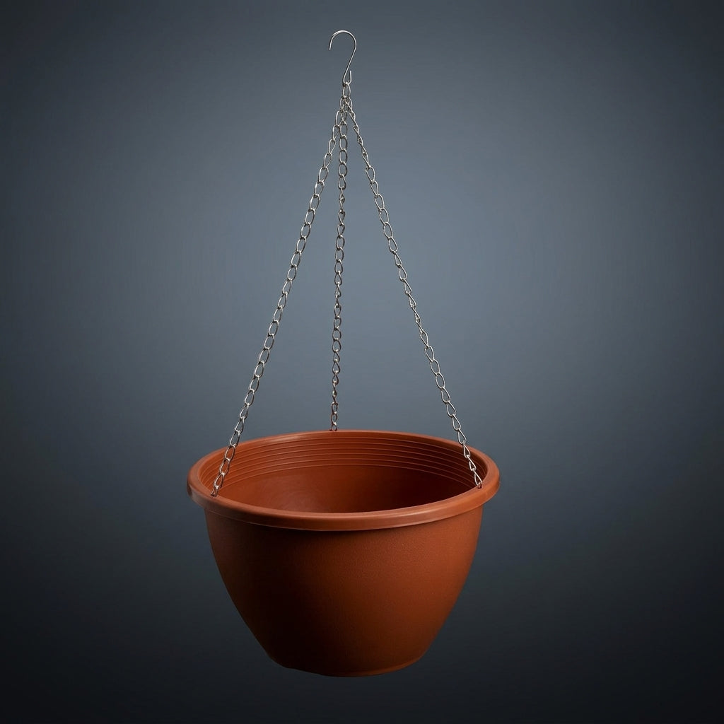 Plant Pots and Hanging Basket for Indoor Plants, Terracotta Flower Pots with Chain Planter, Fence Hanging Planters, Hanging Planters Outdoor