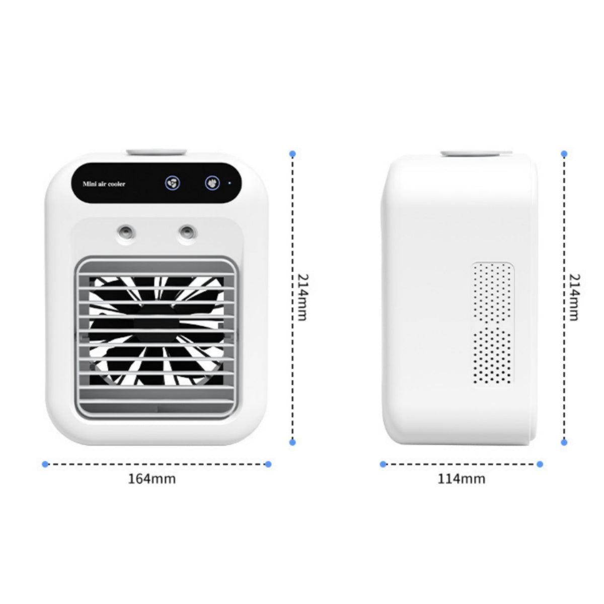Compact Desktop Air Cooler Humidifying Mini Air Cooler Touch Controls Portable Mist Fan Ventilated