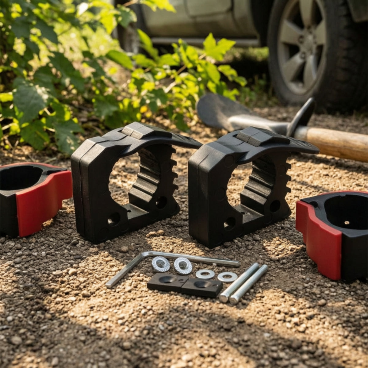 Non Slip Rubber Clamp with Mounting Hardware Universal Tool Holder with Rubber Clamp Long-Lasting Shovel Holder Rugged for off-Roaders