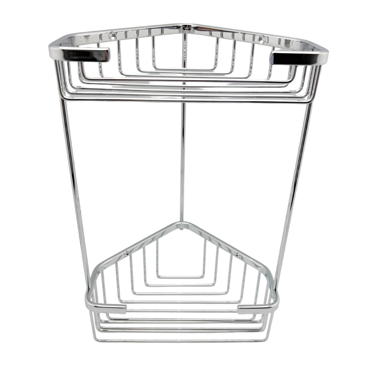 Corner Washroom Rack Double-Layer Washroom Storage Rack Stainless Steel Triangular Wire Basket for Small Apartments, Dorm Rooms