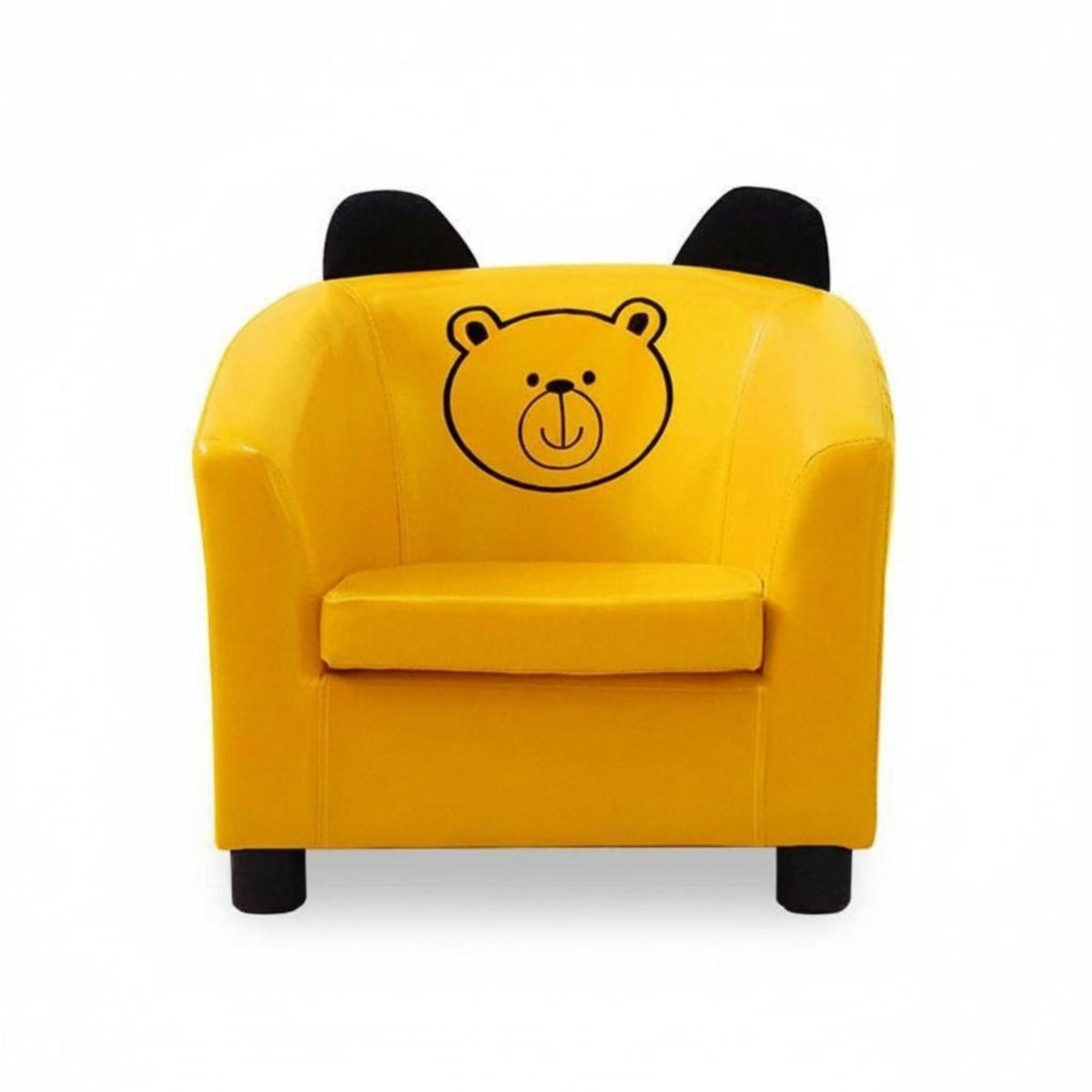 2 Pieces Crown-Shaped Chair with Footrest Matching Ottoman for Toddlers, Parents