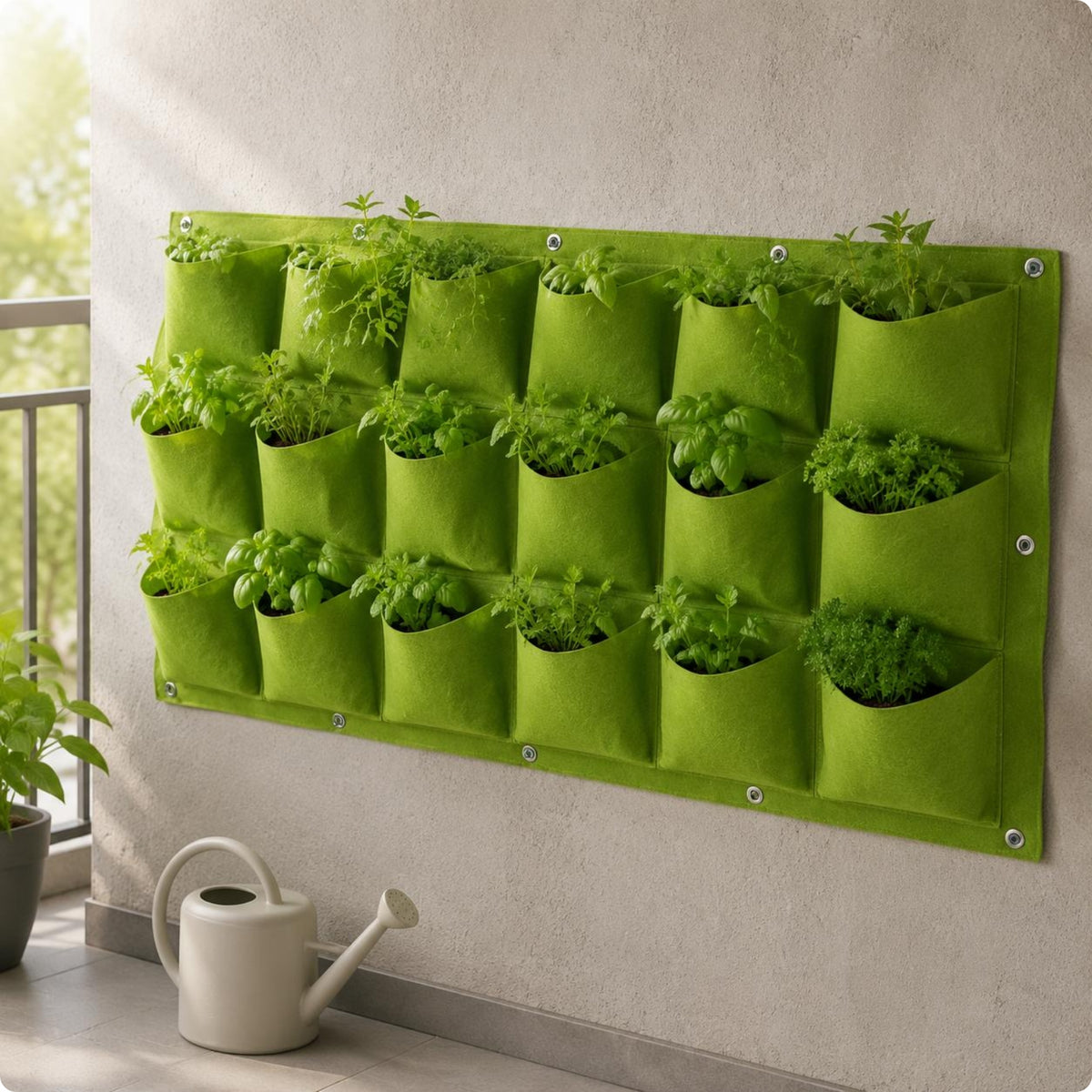 Wall-Mounted Plant Bag Pocketed Home Decor Stitched