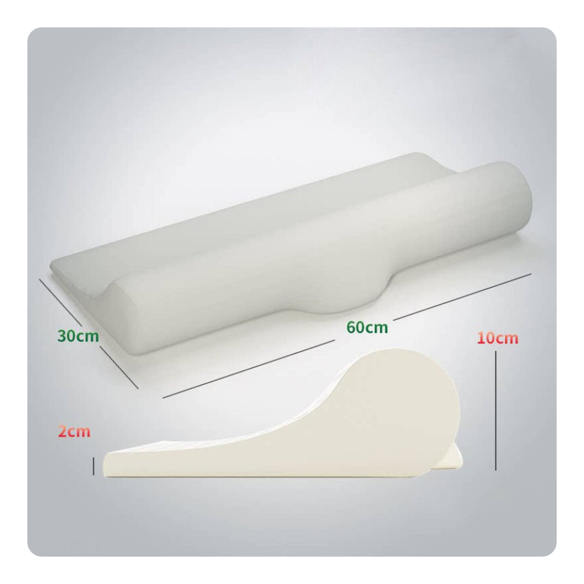 Breathable Latex Pillow Double Height Contour Ergonomic Neck Pillow High and Low Profile for Side Sleepers, Adults, Sleeping, Sleep