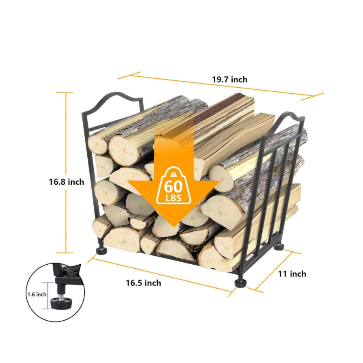 Firewood Storage Rack Stable Firewood Rack Easy to Move for Camping