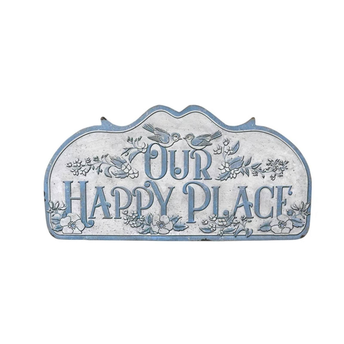 Easy to Hang Embossed Wall Sign Weathered Finish Metal Wall Sign