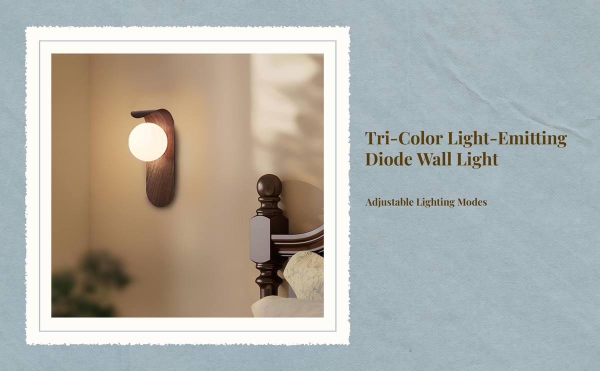 Dimmable wood wall sconce bedroom