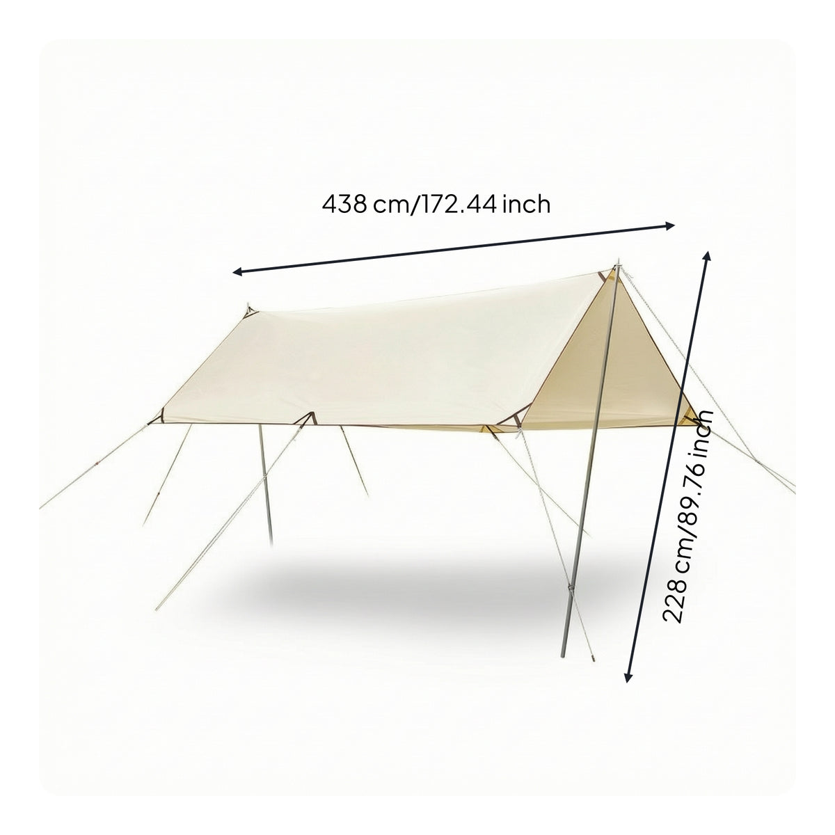 Hexagonal Tarp with Poles Large Camping Tarp Multifunctional Awning for Campers