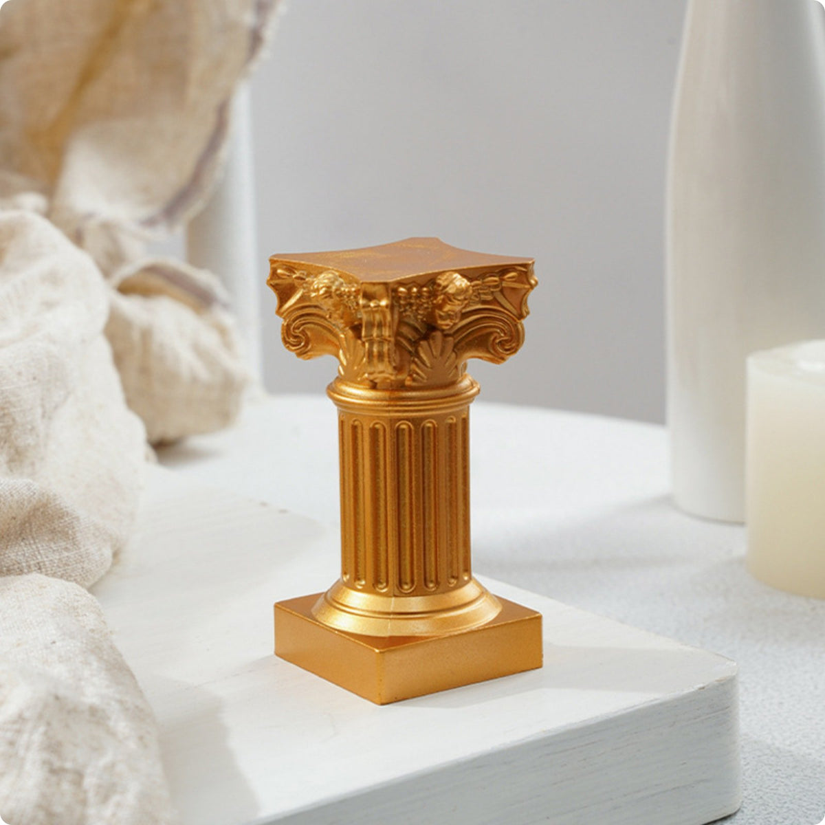 Roman Column Candle Holder Nordic Design Roman Pillar Candlestick Photo Prop