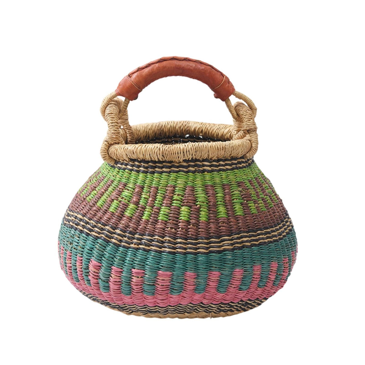 Wicker Storage Basket Practical Basket with Handle Boho for Shelf Styling