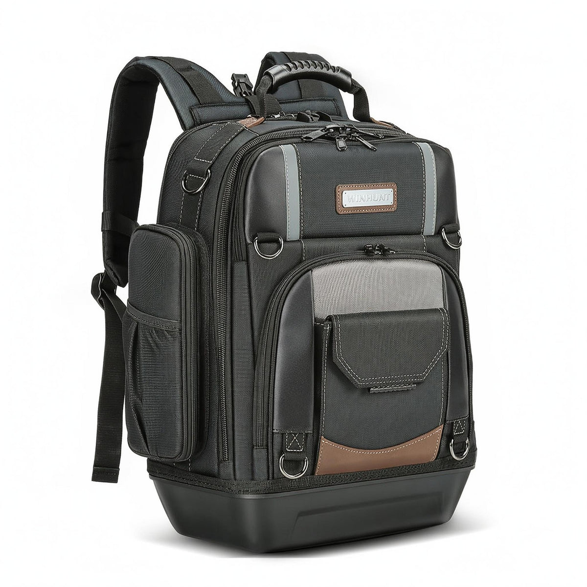 Molded Base Backpack Zippered Compartments Heavy-Duty Tool Backpack for Job Site