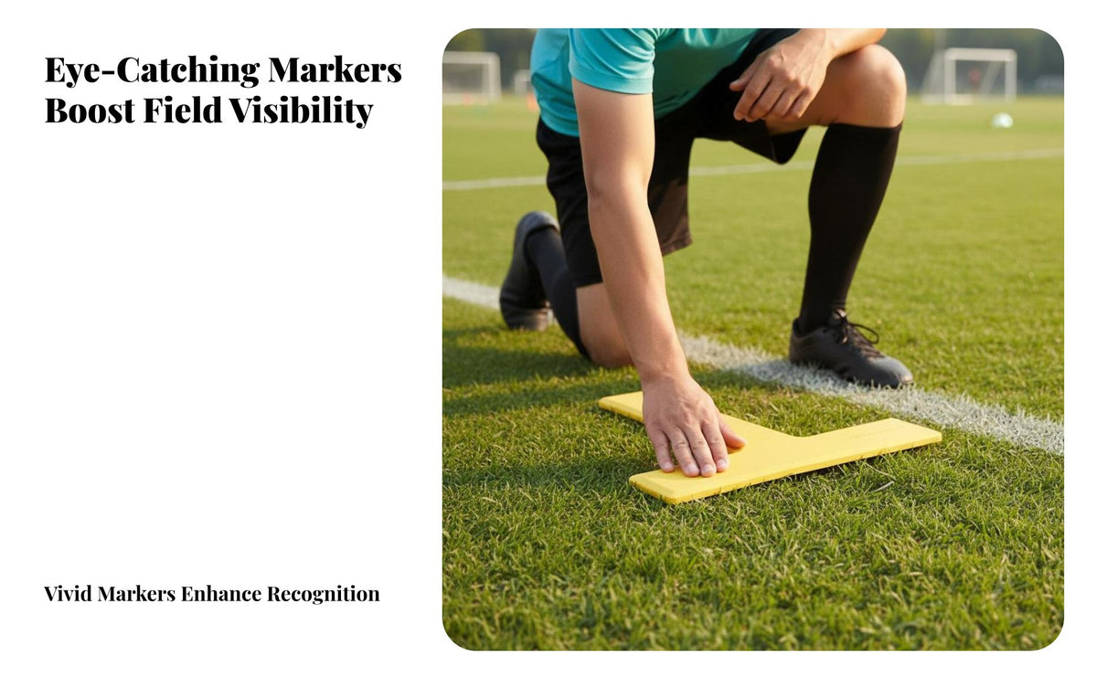 18 Pieces Flat Point Marker Set Indoor & Outdoor Use Court Perimeter Lines Portable Sports Marker Markers for Athletes, PE Teachers