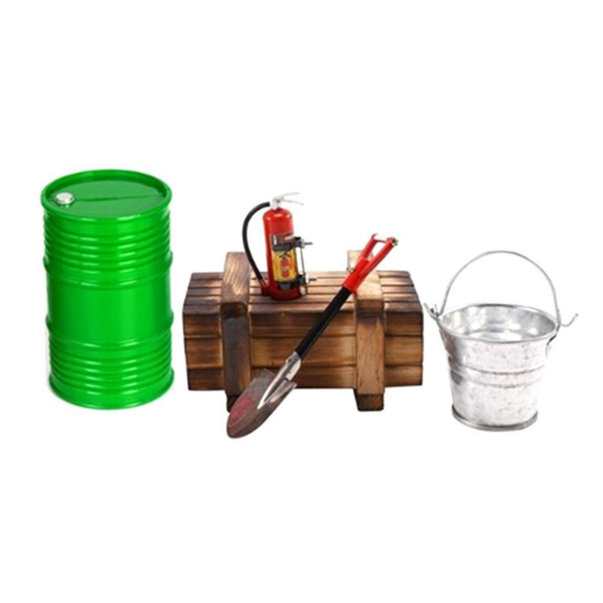 5 Pieces Metal Pail RC Crawler Decoration Set Realistic Intricate Crawler Decoration Set Upgrade Parts for Model Car Fans