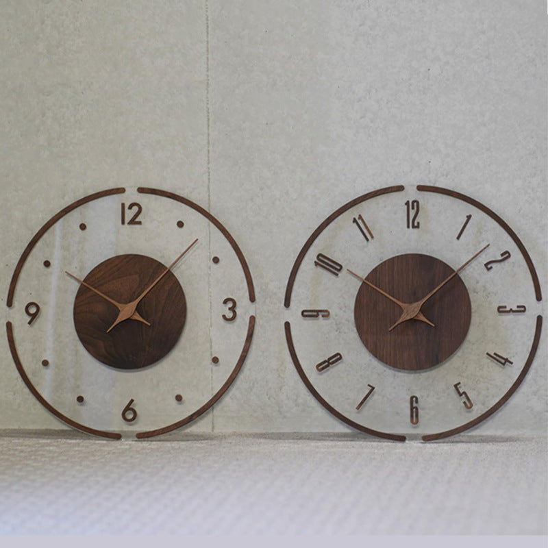 Nordic Style Round Wooden Wall Clock with Silent Movement