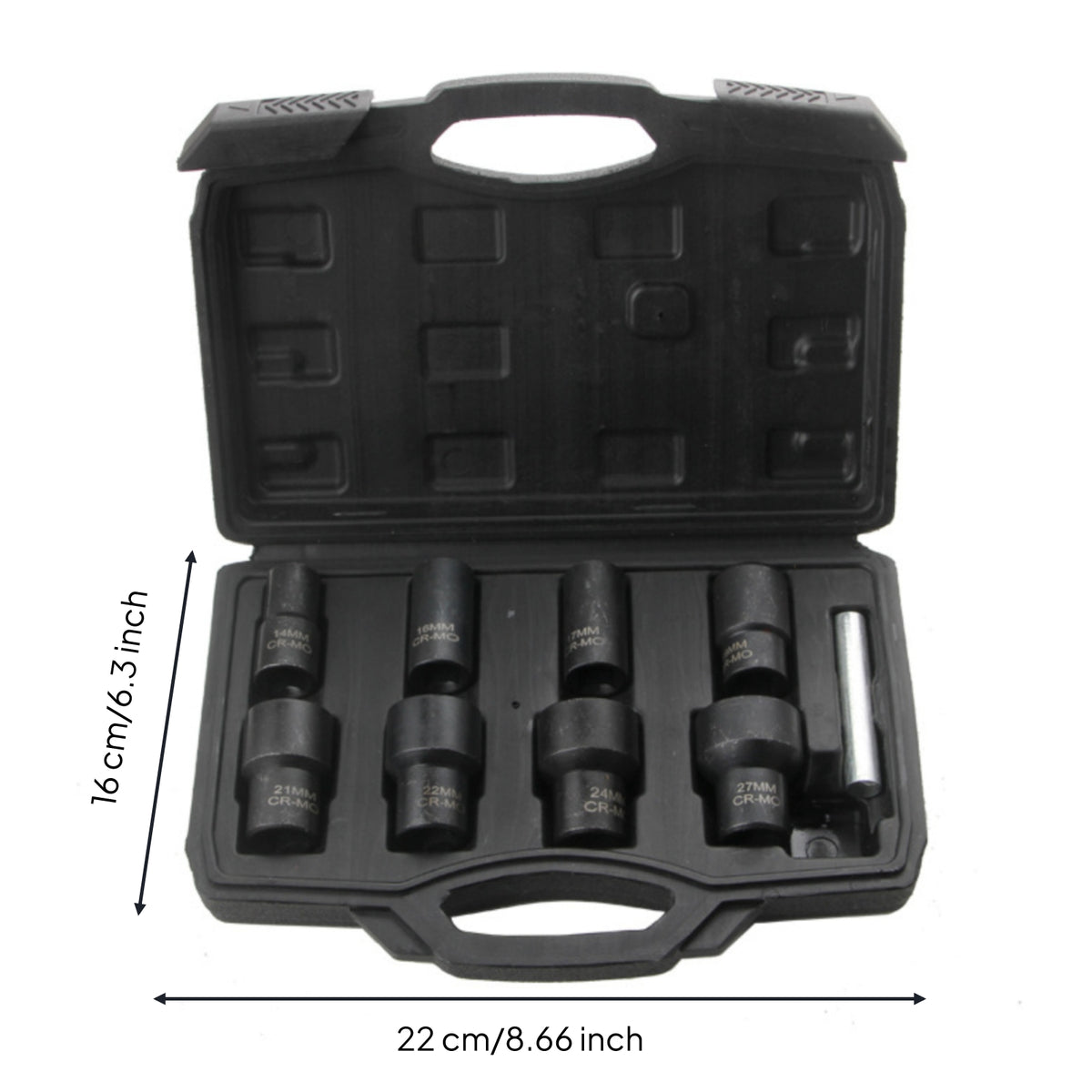 9 Pieces Nut Extractor Socket Kit Damaged Bolt and Nut Remover Set Stuck Bolt Extractor Set for Mechanics