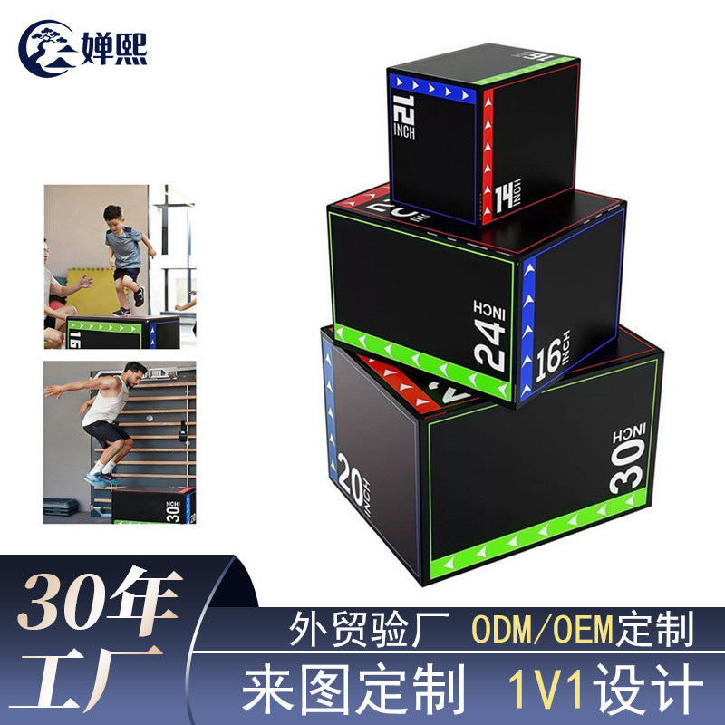 Three-in-One Soft Plyometric Jump Box for Gymnastics Training