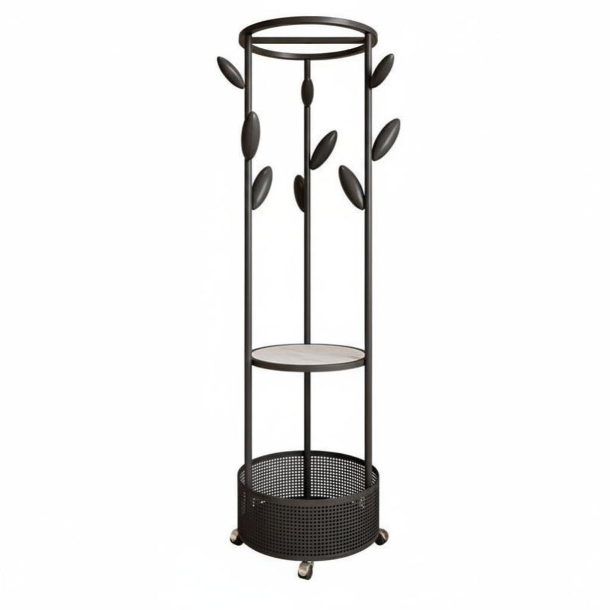 Rolling Clothes Rack with Laundry Basket Quick Assembly for Dorm Room, Students