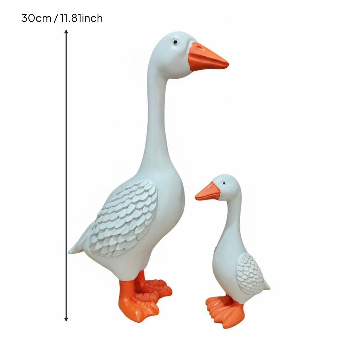 Garden Goose Sculpture Lifelike Details White Goose Statue Weather Resistant