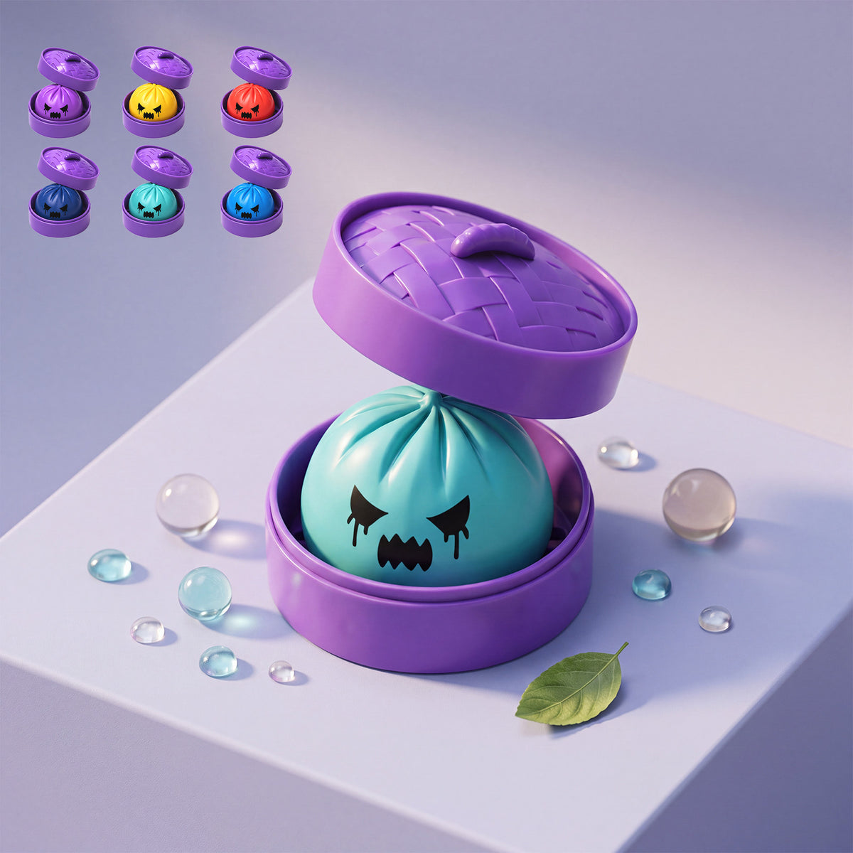 DOWMOO Halloween Purple Steamer Bun Squishy Toy - Funny Shape Party Gift Desktop Stress Relief Ornament
