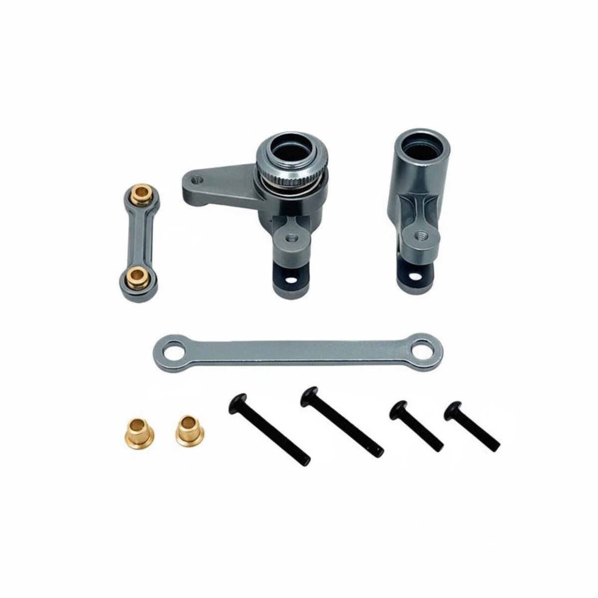 1/12 Scale Car Steering Upgrade Heavy Duty Aluminum Steering Linkage Set CNC Machined Pull Rod Assembly for Rough Terrain