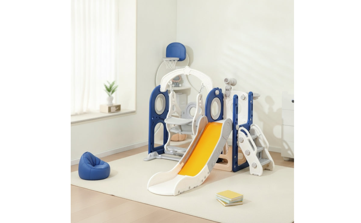 Slide and Swing Set Multi-Function Dinosaur Slide Indoor Outdoor Playground Playset for Young Children, Kids, Playroom, Backyard, Living Room