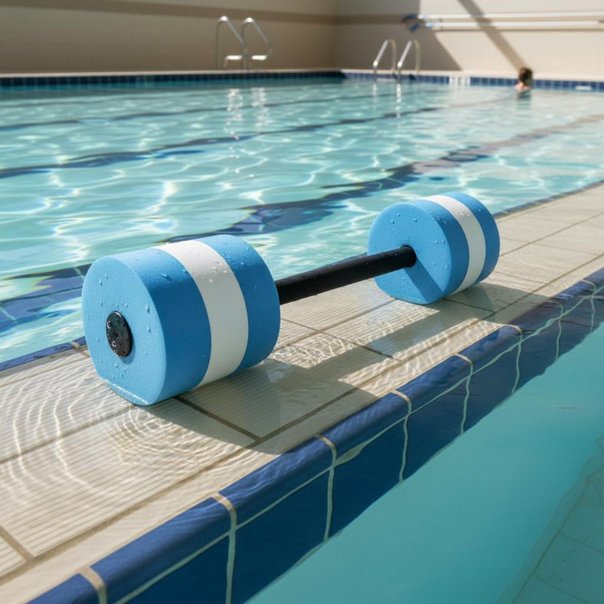 Buoyant Aquatic Dumbbells Low Effect Workout Aquatic Resistance Dumbbell Lightweight Foam Water Barbell Portable for Children, Rehabilitation