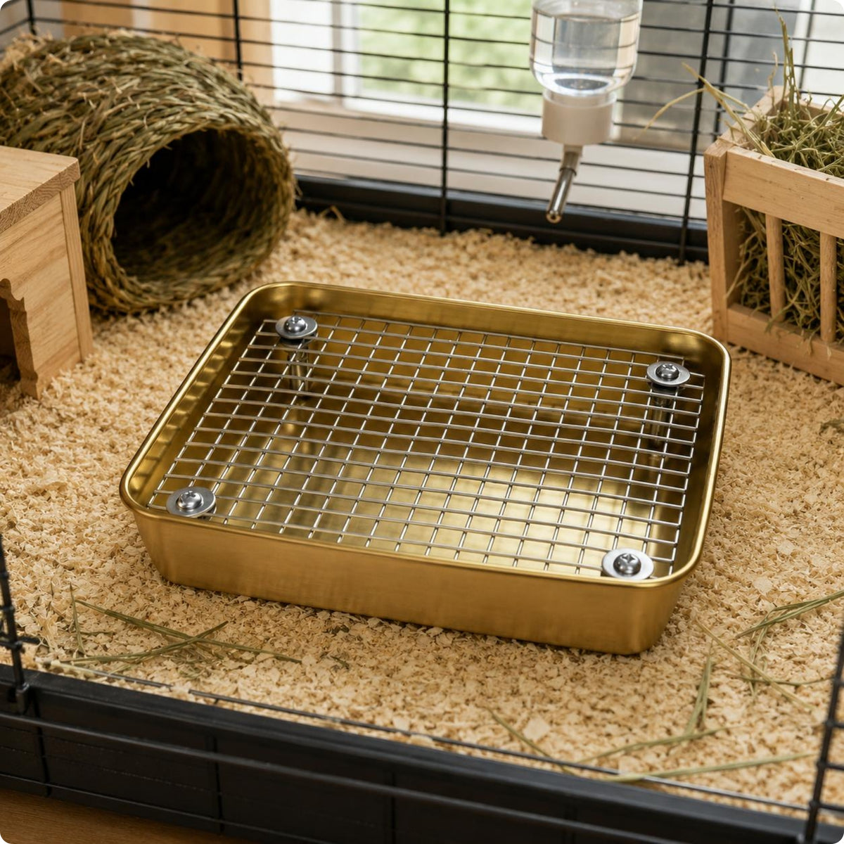 Stainless Steel Pet Toilet Tray Sturdy Small Pet Toilet Tray Easy to Clean