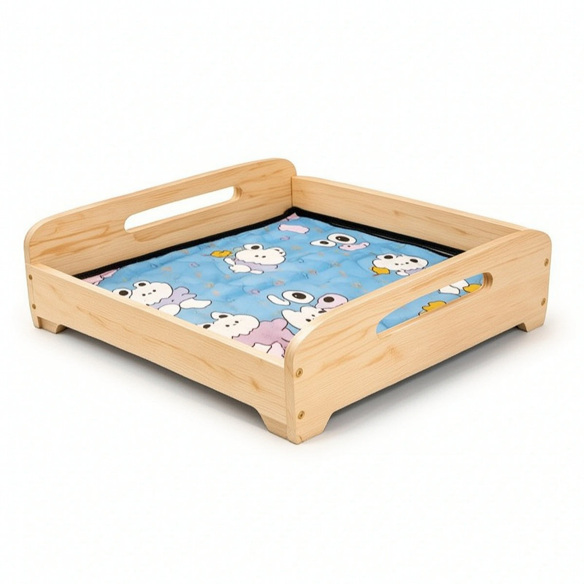 Wooden Pet Bed Sturdy Furniture Comfortable for Living Room, Apartments