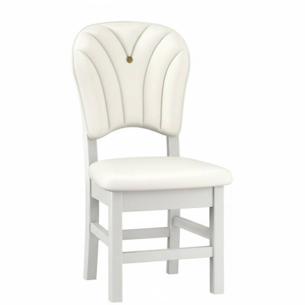 Armless Wood Chair Modern Design Wooden Chair with Cutout Handle Sturdy Construction White Finish for Residents, Students