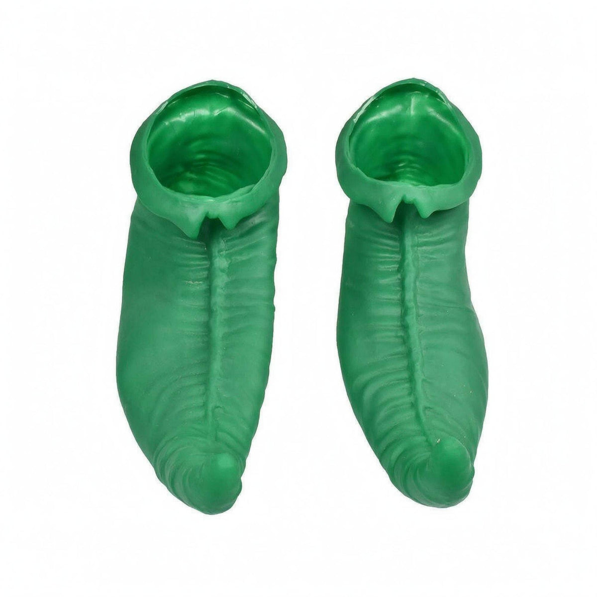 Curled Toe Oversized Clown Shoes Glossy Finish Pointed Clown Shoes Ribbed Texture Costume Footwear Molded Design for Performers, Masquerade, Performance
