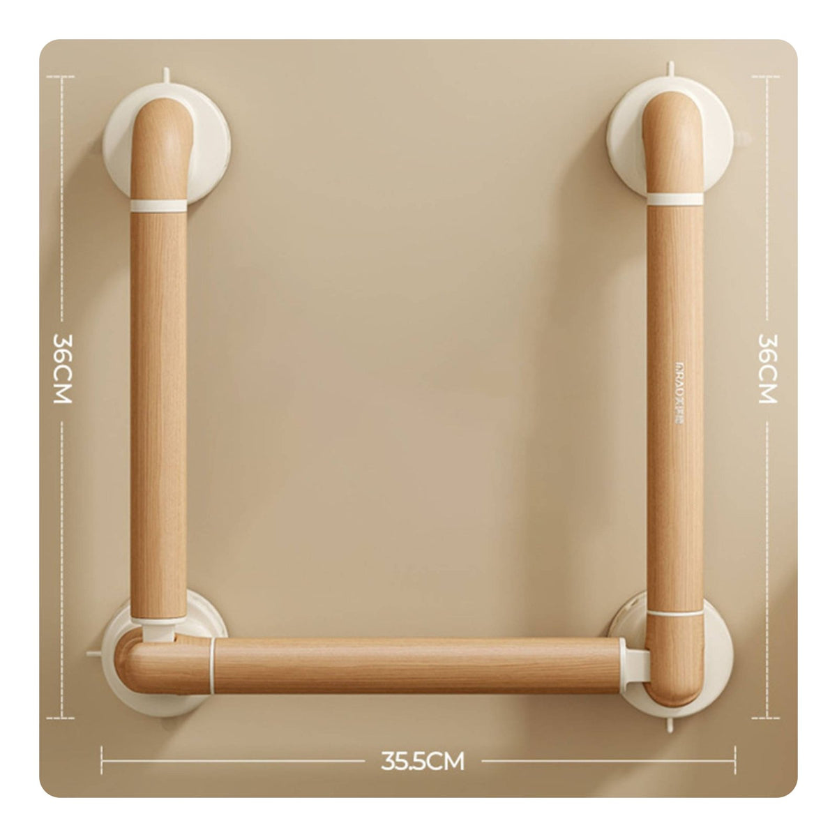Wood Grain Toilet Handrail 180° Rotation for People with Disabilities