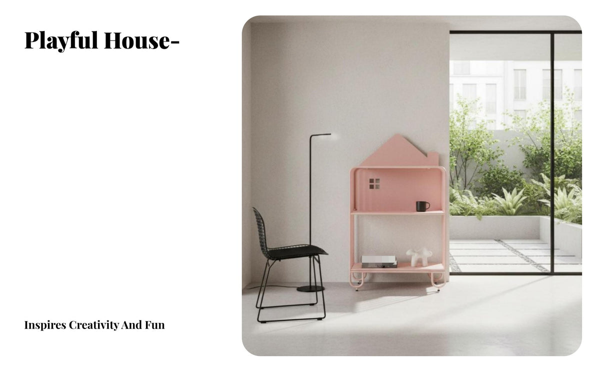 Nordic design space-efficient Book Display Floor-Standing House-Shaped Book storage rack Space Saving book display Large Capacity for Children, Toddlers, Bedroom, Living Room, Nursery, Playroom
