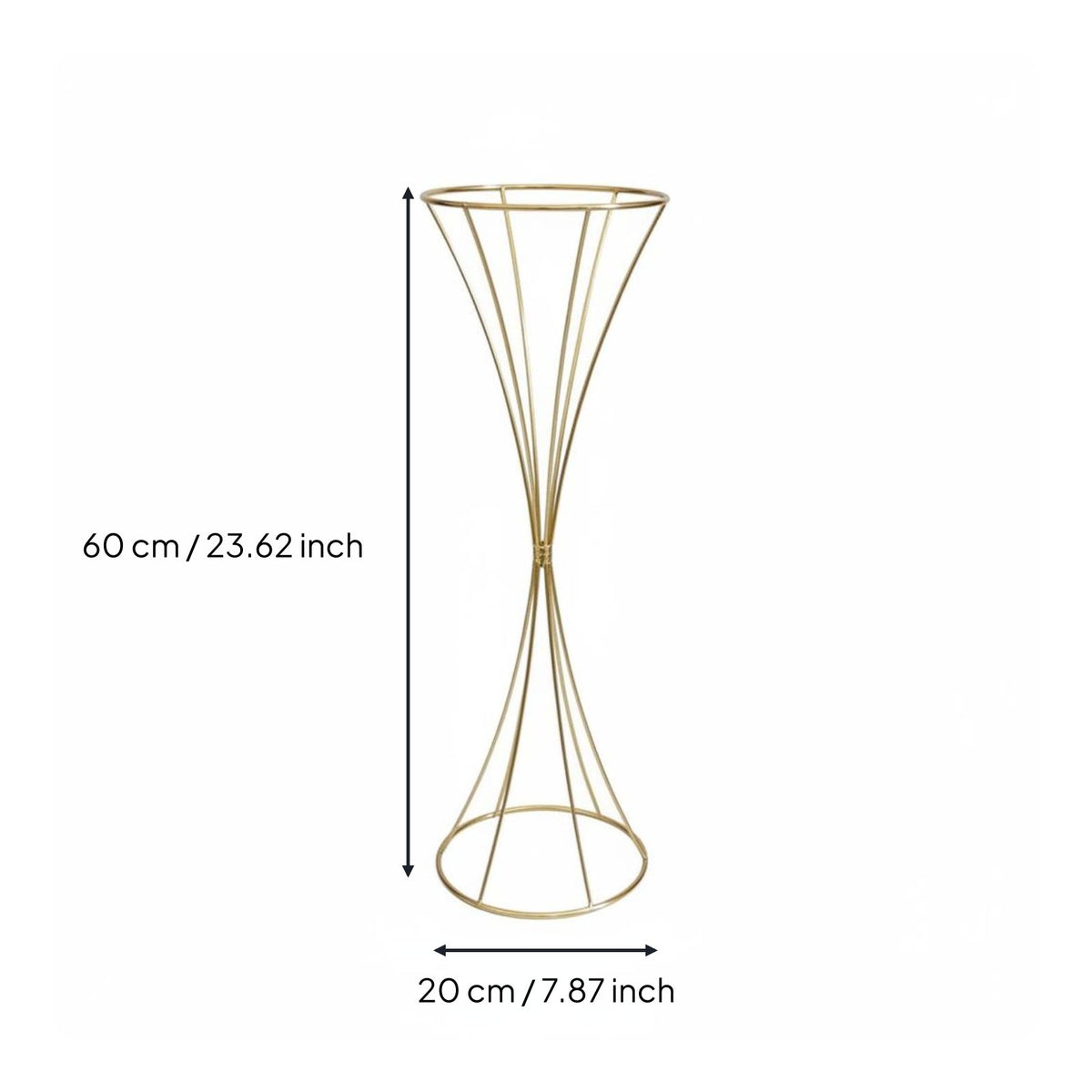 Metal Hourglass Flower Holder Wrought Iron Centerpiece Stand for Party, Entryway