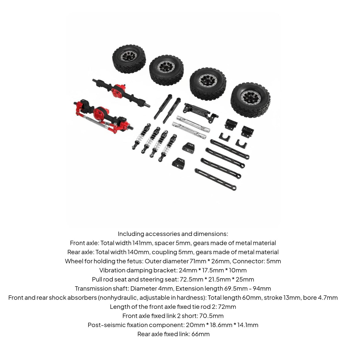 1/12 Scale Crawler Adjustable Shocks for Rock Crawling, All-Terrain