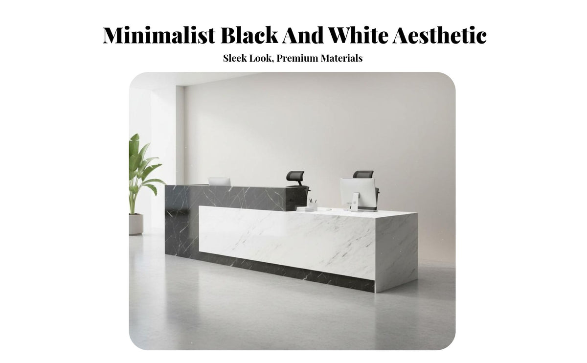 Modern Company Reception Desk Non-Lacquered Finish Modern Reception Desk Sturdy Construction Simple Cashier Counter for Cashiers, Lobby, Retail Store