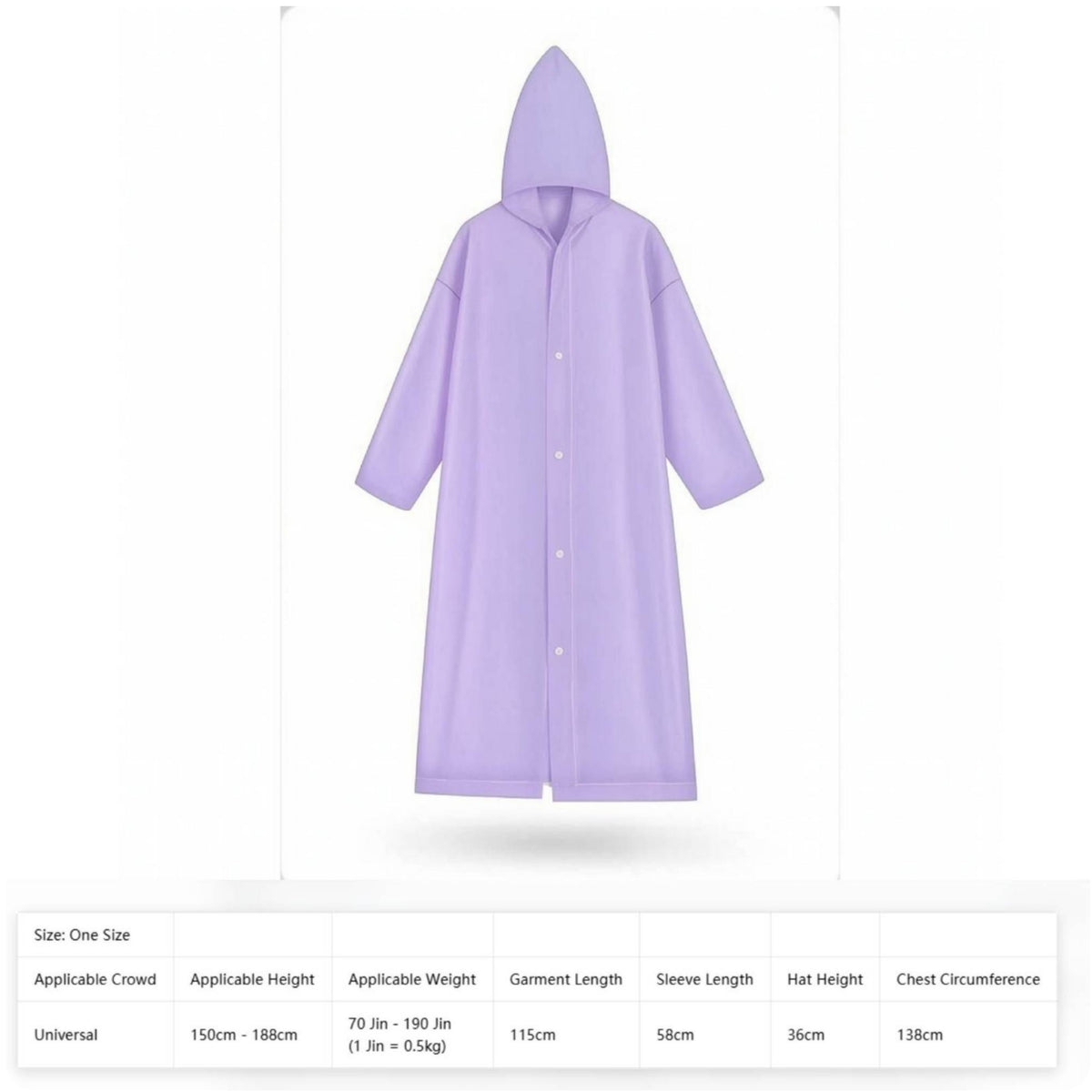 Waterproof Raincoat with Hood Full-Body Raincoat Thickened Rain Poncho Reusable for Commuters, Travel, Festivals