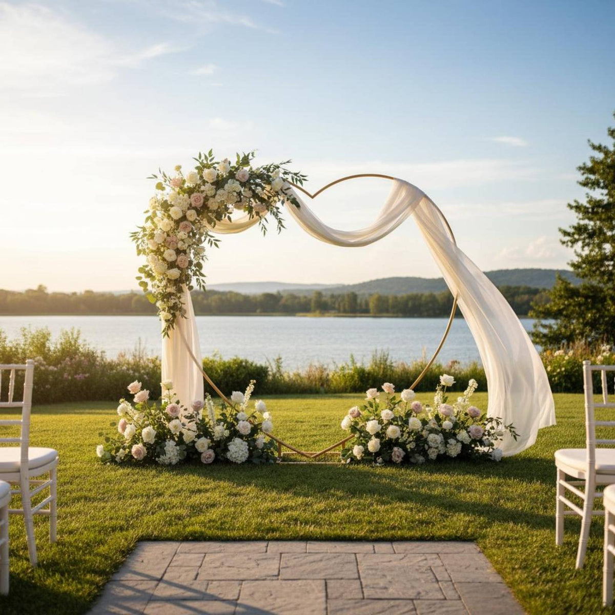 Heart-Shaped Arch Frame Rectangular Base Event Decor Romantic for Balloon Arches