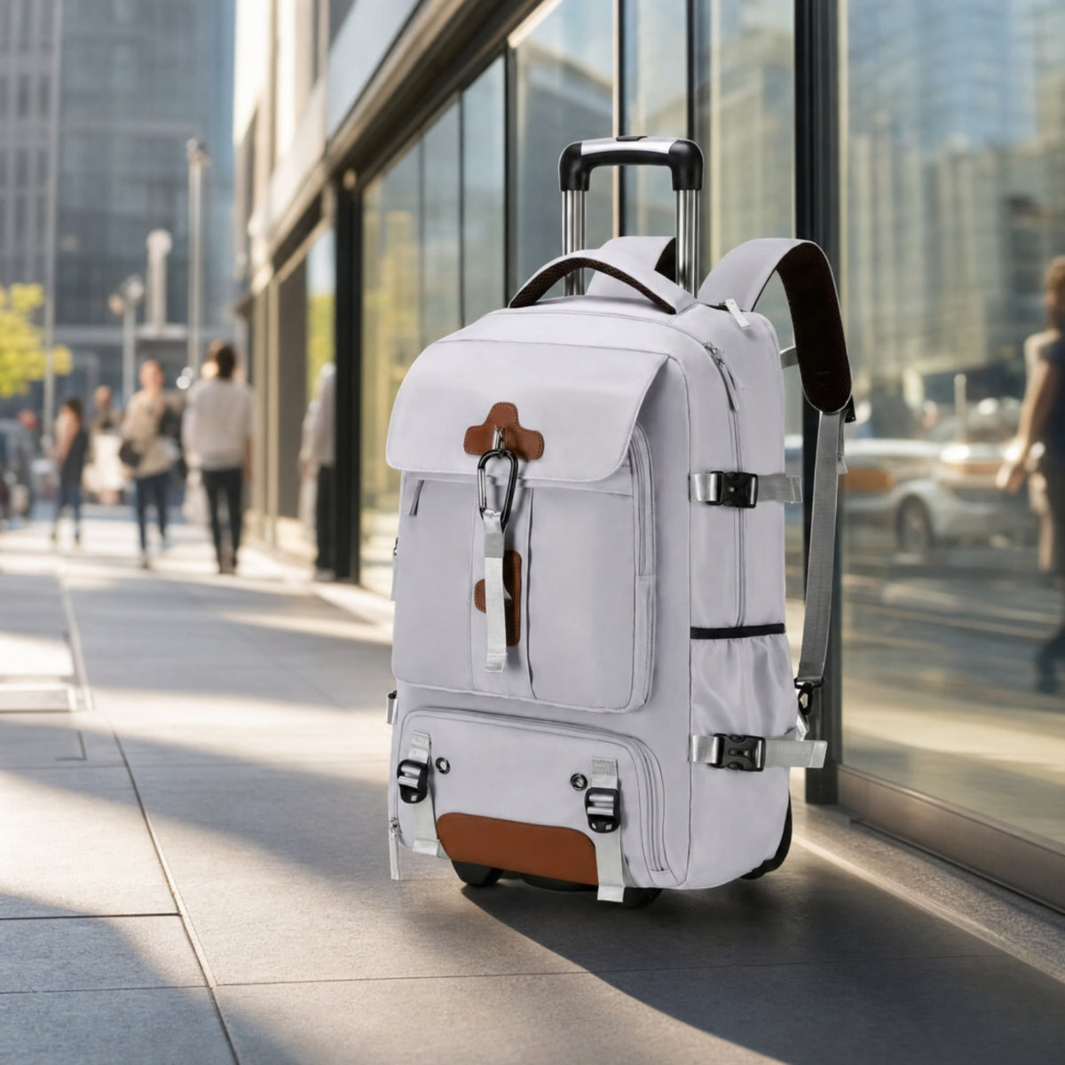 Wheeled Backpack Padded Rolling Backpack Spacious Trolley Bag for Journeyers