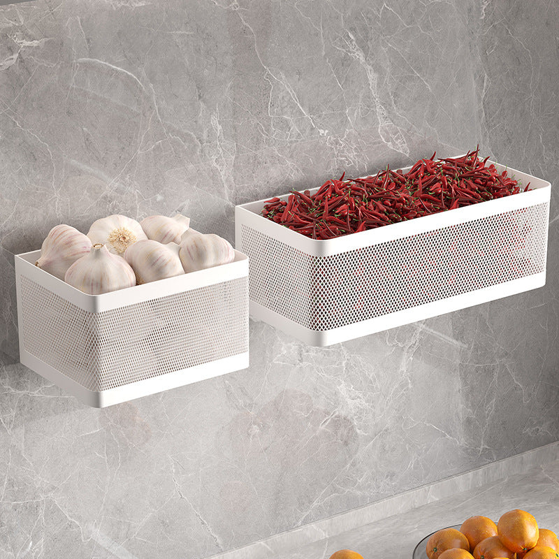 Wall-Mounted Storage Basket for Ginger, Garlic, and Onions