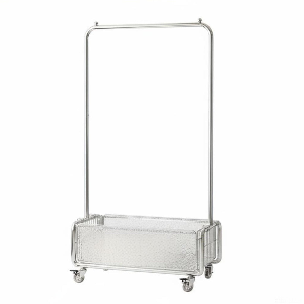 Rolling Clothes Rack Modern Aesthetic Rolling Clothes Valet with Basket Portable