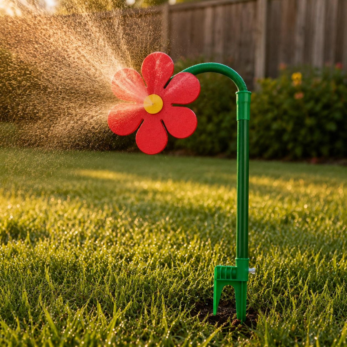 Spike Sprinkler Curved Stem Ground-Insert Sprinkler Flow Through Base