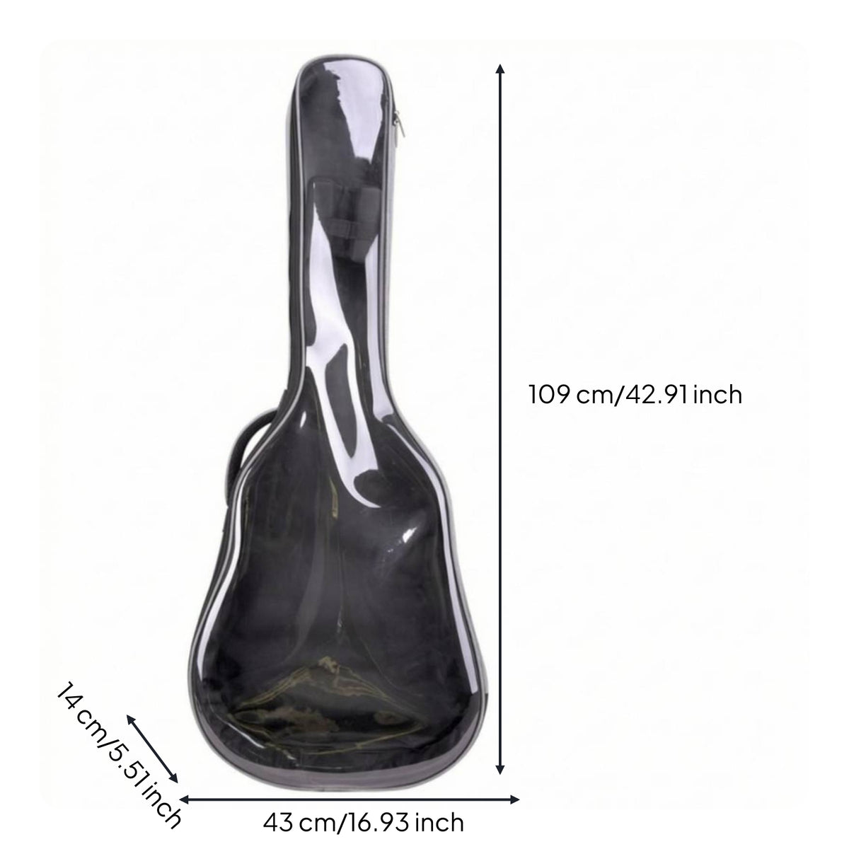 Transparent Guitar Bag Rubber Bottom Classical Guitar Full Bag-Length Zip