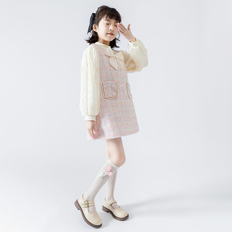 2024儿童袜子春夏网眼薄款小腿袜透气吸汗可爱萝卜女童学生长筒袜