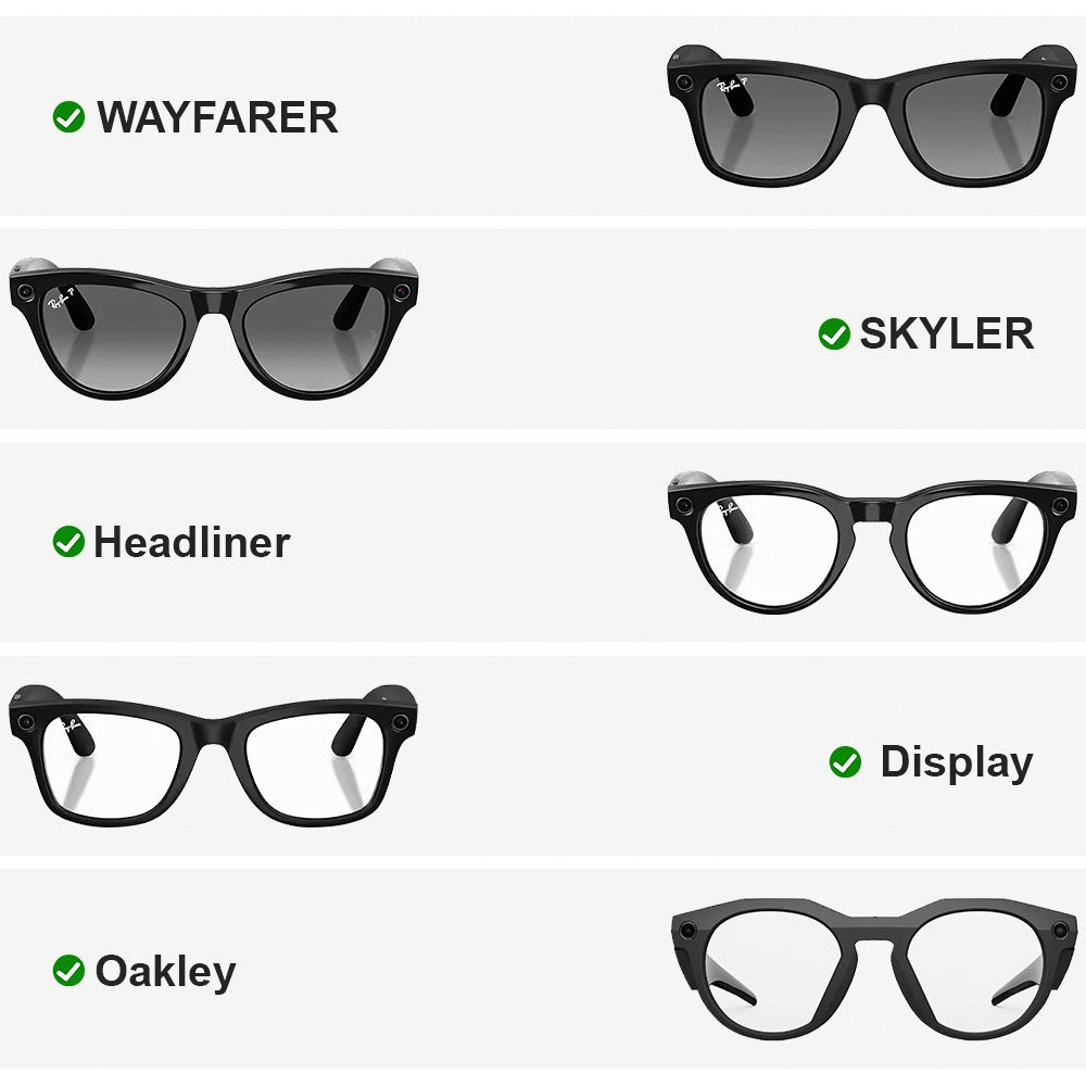Privacy Shade for Meta Ray-Ban Smart Glasses (Wayfarer/Skyler) - 4 Pack