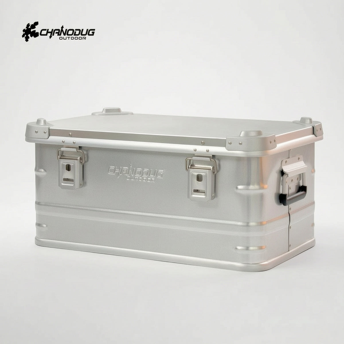 Heavy-Duty Aluminum Storage Box Sturdy Camping Storage Box Portable Metal Cargo Case Large Capacity for Overlanders, Outdoor Enthusiasts