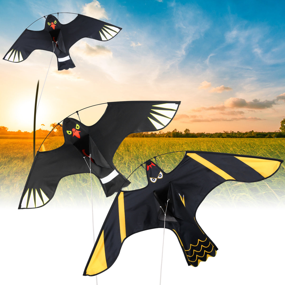 New Hawk Kite for Bird Scaring - Eagle Kite for Farms, Gardens, and Fields